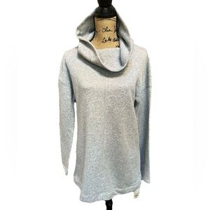 A New Day Women’s Gray Silver Metallic Cowl Sweater Sweatshirt Tunic Med Cozy